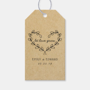 Étiquettes-cadeau Serrure de coeur Laisser l'amour grandir Mariage F