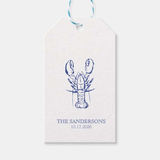 Étiquettes-cadeau Serviette de mariage côtier (Devant)
