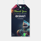 Étiquettes-cadeau Serviettes d'anniversaire requin camion monstre (Devant)