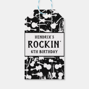 Étiquettes-cadeau Serviettes pour fête d'anniversaire de guitare Roc