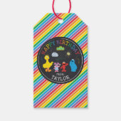 Étiquettes-cadeau Sesame Street Chalkboard Arc-en-ciel Anniversaire  (Devant)