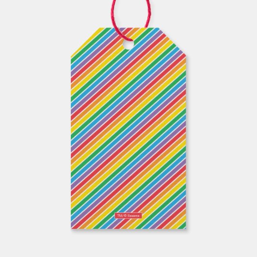 Étiquettes-cadeau Sesame Street Chalkboard Arc-en-ciel Anniversaire  (Dos)