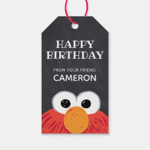 Étiquettes-cadeau Sesame Street Elmo Chalkboard Joyeux Anniversaire 
