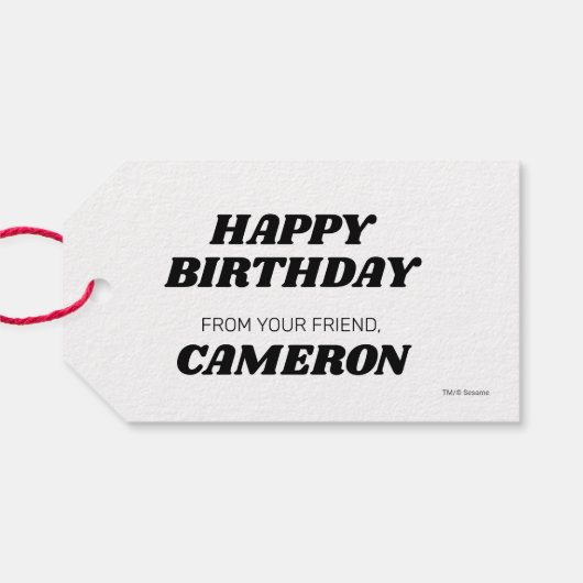 Étiquettes-cadeau Sesame Street Pals Balloons Joyeux Anniversaire De (Dos (Horizontal))