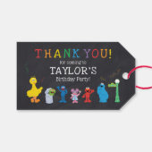 Étiquettes-cadeau Sesame Street Pals Chalkboard Arc-en-ciel Annivers (Devant (Horizontal))