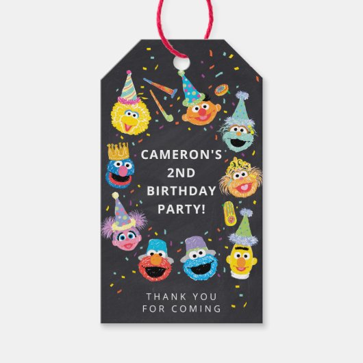 Étiquettes-cadeau Sesame Street Pals Confetti Merci Favoriser (Devant)