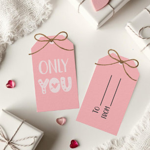 Étiquettes-cadeau Seule la Saint-Valentin rose