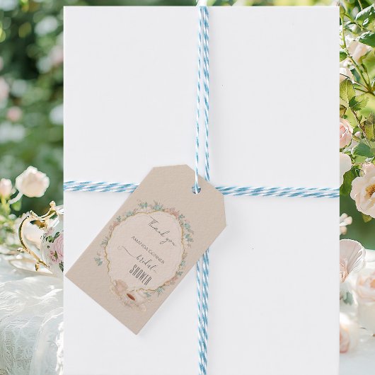 Étiquettes-cadeau Shabby chic Tea Party Shower de mariage