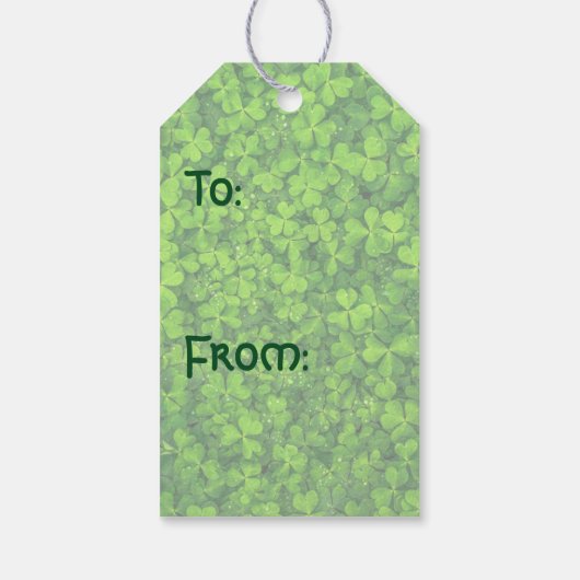 Étiquettes-cadeau Shamrock Clover Feuilles St. Patrick's Day Anniver (Dos)
