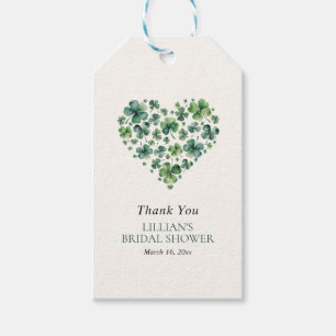 Étiquettes-cadeau Shamrock Heart St. Patricks Day Fête des mariées