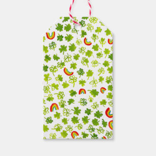 Étiquettes-cadeau Shamrock Rainbows JOUR DE LA SAINT PATRICK d'aquar