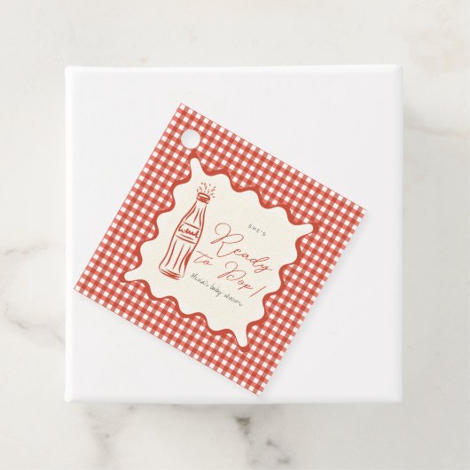 Étiquettes Cadeau She’s ready to pop baby shower (En situation)