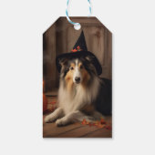Étiquettes-cadeau Shetland Sheepdog Citrouille Halloween effrayant (Dos)