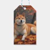 Étiquettes-cadeau Shib Inu en automne Leaves automne Inspire (Dos)