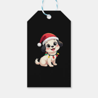 Étiquettes-cadeau Shih Tzu Santa Christmas Tree Lights Xmas Dog Love