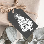 Étiquettes-cadeau Shining Star Christmas Tree Chalkboard Gift Tags<br><div class="desc">Have yourself a merry little Christmas with this festive design! Features a bountiful Christmas tree with "hang a shining star upon the highest bough" inscribed inside,  all on a brushed gray chalkboard background. Coordinating items,  including Christmas cards,  available in our shop!</div>