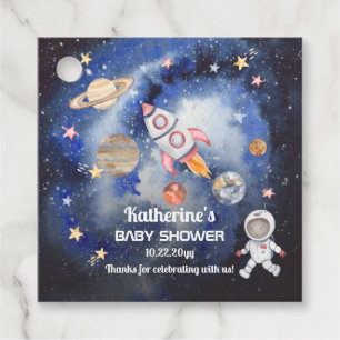 Étiquettes Cadeau Shower Baby Boy Rocket Planets