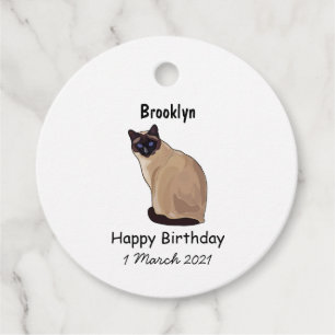 Étiquettes Cadeau Siamese cat cartoon