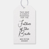 Étiquettes-cadeau Siège réservé au père de la mariée Noir Blanc (Dos)