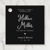 Étiquettes Cadeau Siège Réservé Pour Nom D'Hôte Black White Modern (Devant)