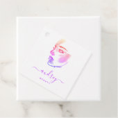 Étiquettes Cadeau Signature Chic Typographie violet et beauté QR (En situation)