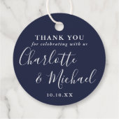 Étiquettes Cadeau Signature Script Marine Merci bleu (Dos)