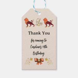 Étiquettes-cadeau Signe Zodiac peint Parties scintillant or Leo Anni