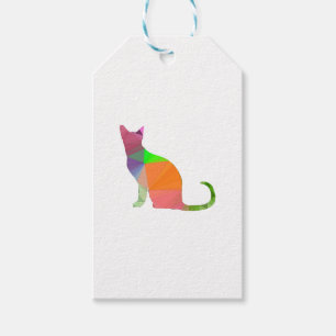 Étiquettes-cadeau Silhouette de chat à faible densité
