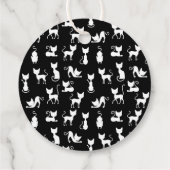 Étiquettes Cadeau Silhouette de chat noir et blanc (Dos)