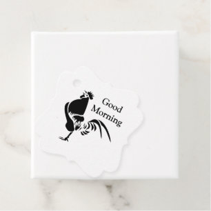 Étiquettes Cadeau Silhouette de croisière à coq noir