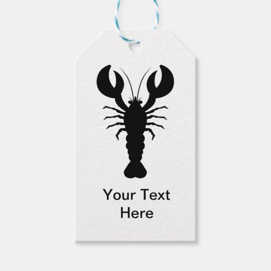 Étiquettes-cadeau Silhouette de homard (Devant)