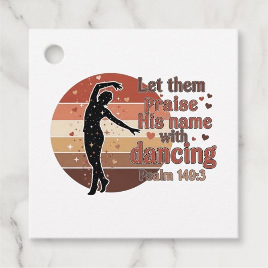 Étiquettes Cadeau Silhouette d'une danseuse - Design basé sur le psa (Devant)