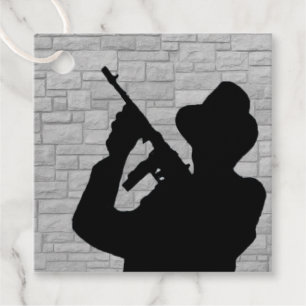 Étiquettes Cadeau Silhouette Gangster