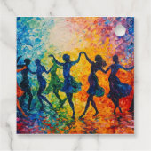 Étiquettes Cadeau Silhouettes colorées dansant (Dos)