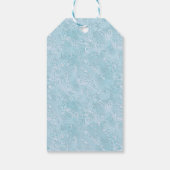 Étiquettes-cadeau Silk Moire Small Pattern in Bright Aqua (Dos)