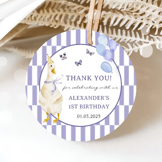 Étiquettes Cadeau Silly Goose 1er anniversaire