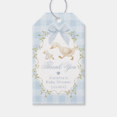 Étiquettes-cadeau Silly Goose Blue Gingham Thank you (Devant)