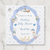 Étiquettes Cadeau Silly Goose Whimsical Bow Baby Boy Douche garçon (Devant)