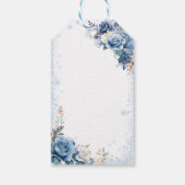 Étiquettes-cadeau Silver Blue Magique Flocon de neige Mis Quince Mer (Dos)