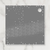 Étiquettes Cadeau Silver et blanc Flocon de neige Joyeux et brillant (Dos)