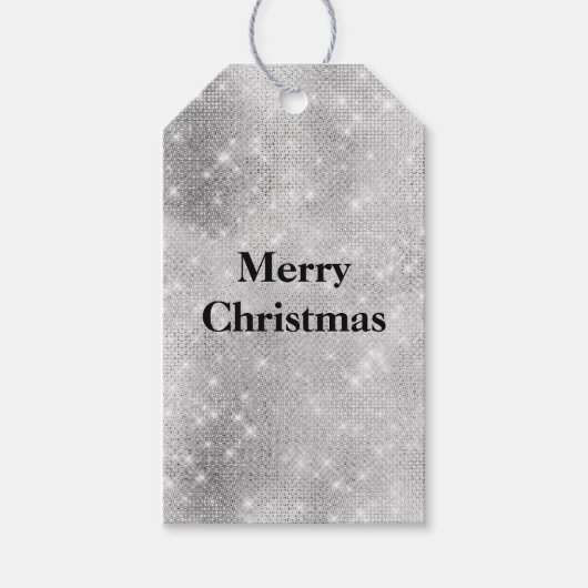 Étiquettes-cadeau Silver Glam Sparkle Glitz (Devant)