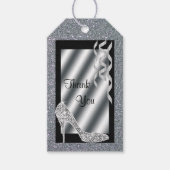 Étiquettes-cadeau Silver Glittery Stiletto & Streamers 45e anniversa (Devant)