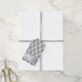 Étiquettes-cadeau Silver Grey Faux Velvet Noël (Avec de la ficelle)