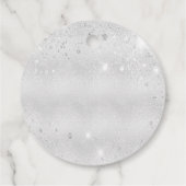 Étiquettes Cadeau Silver métal parties scintillant poussière merci m (Dos)