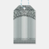 Étiquettes-cadeau Silver Tiara Crown & Diamond Bling Party Favoriser (Dos)