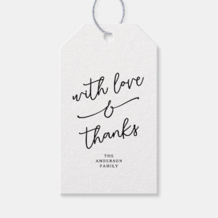 Étiquettes-cadeau Simple amour fantaisiste et remerciements écrits à