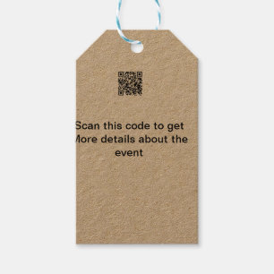 Étiquettes-cadeau Simple analyse de code Q R modèle d'événement méti