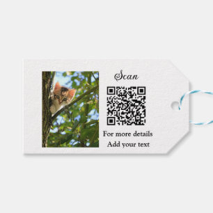 Étiquettes-cadeau Simple animal name details QR code add text photo