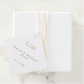 Étiquettes Cadeau Simple Antique Or Monogramme Mariage élégant (En situation)