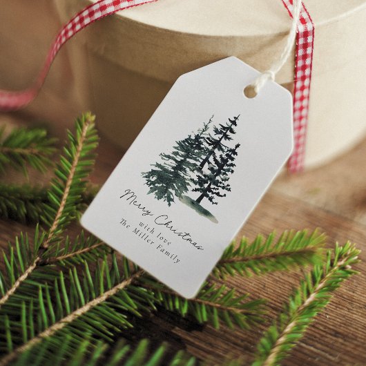 Étiquettes-cadeau Simple arbre de Noël élégant | Pin